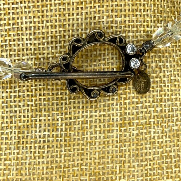 Crystal Necklace With AB Pendant & Toggle Clasp By Adorne Designs - Picture 4 of 13